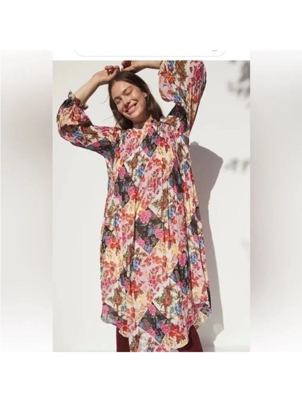 Anthropologie Floral Garden Midi Maxi Dress Waistless Boho Feminine Flowy Small